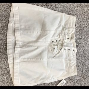 White denim skirt